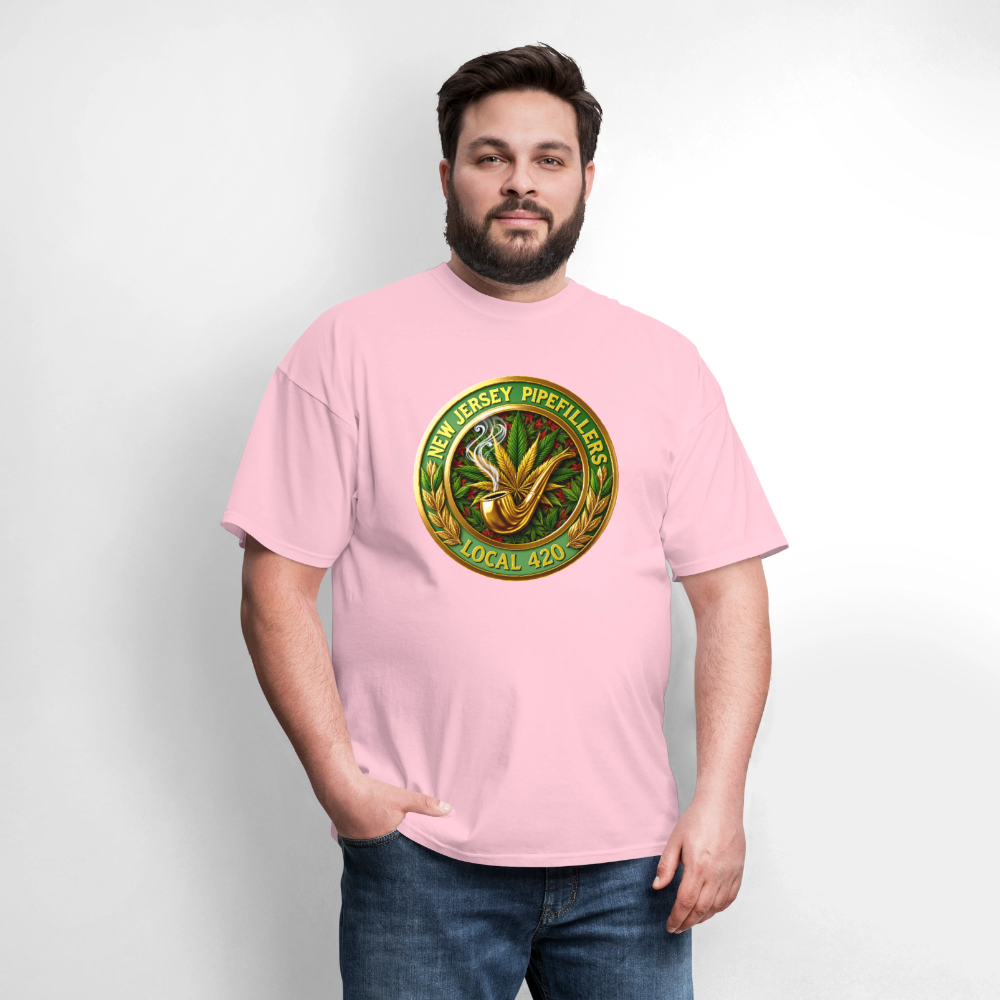 NEW JERSEY PIPEFILLERS LOCAL 420 F/B DESIGN Men's T-Shirt - pink