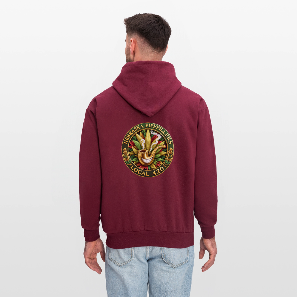 NEBRASKA PIPEFILLERS LOCAL 420 F/B DESIGNS Men's Hoodie - burgundy
