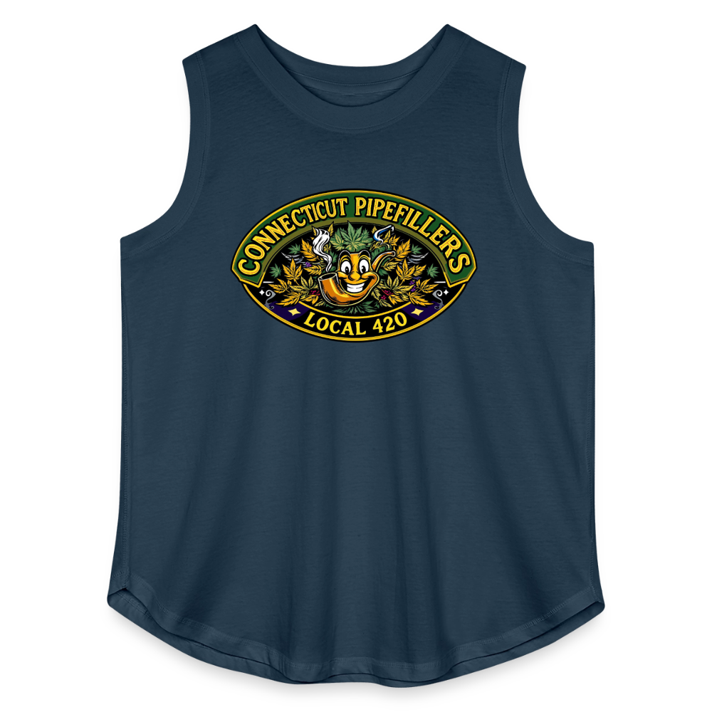 CONNECTICUT PIPEFILLERD LOCAL 420 F/B DESIGN Women's Curvy Relaxed Tank Top - denim