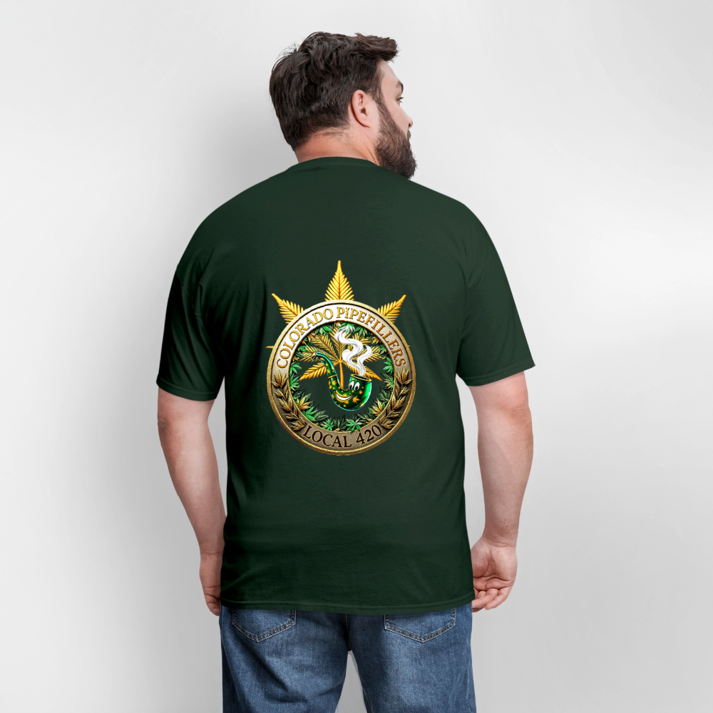 COLORADO PIPEFILLERS LOCAL 420 F/B EMBLEMS Men's T-Shirt - forest green