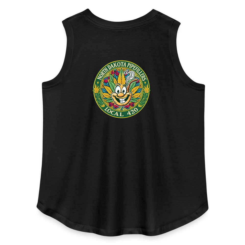 NORTH DAKOTA PIPEFILLERS LOCAL 420 F/B 2 DESIGNS Women's Curvy Relaxed Tank Top - black