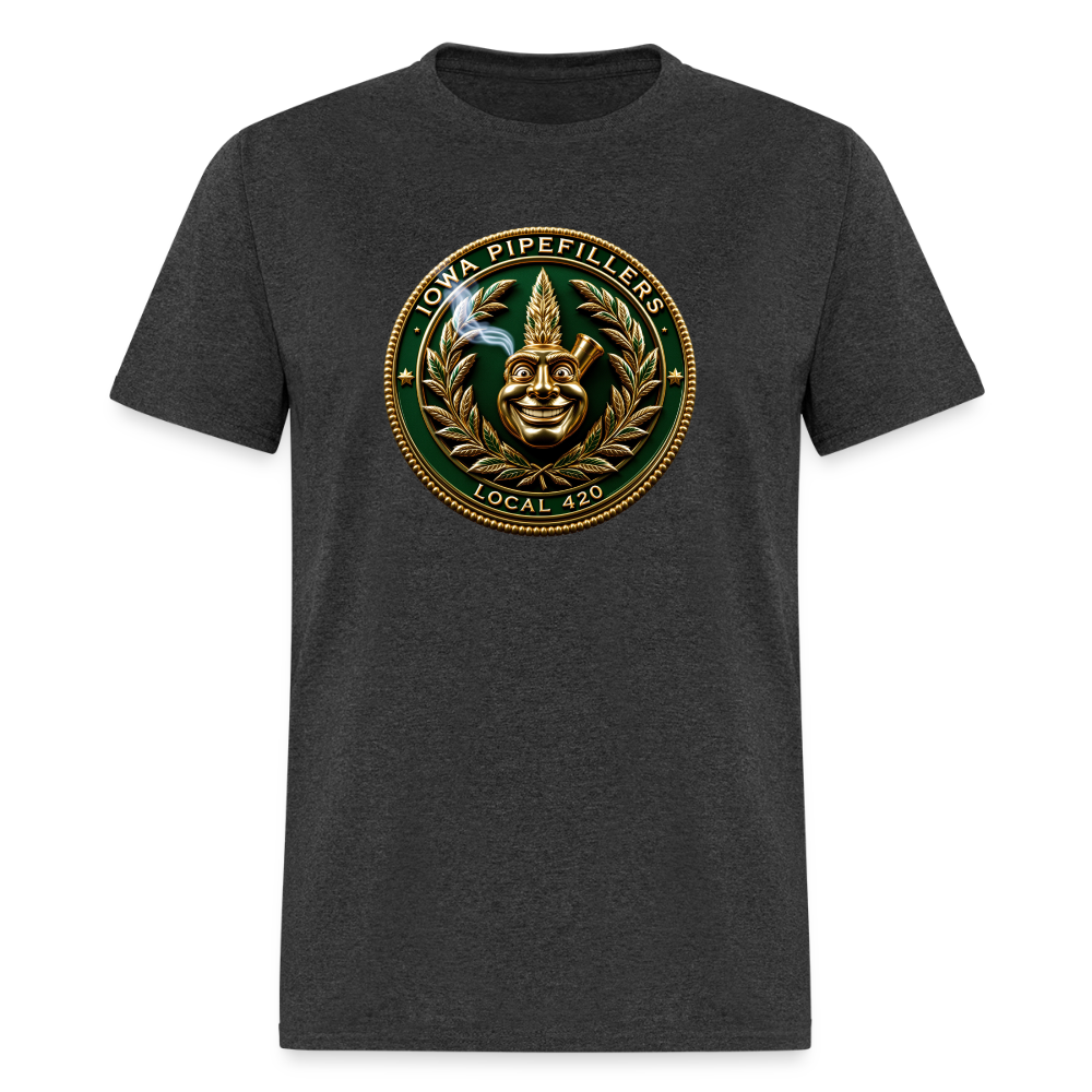 IOWA PIPEFILLERS LOCAL 420 F/B DESIGN Men's T-Shirt - heather black