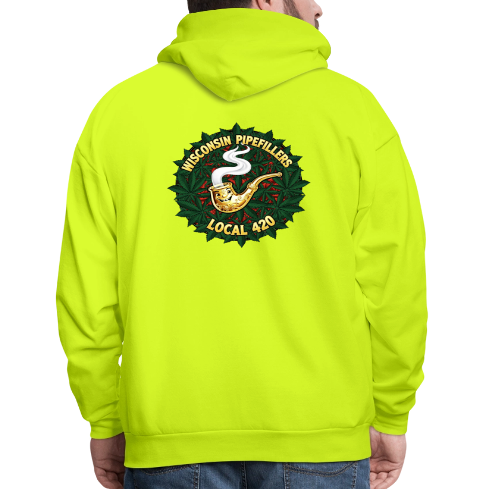 WISCONSIN PIPEFILLERS LOCAL 420 Men's Hoodie - safety green