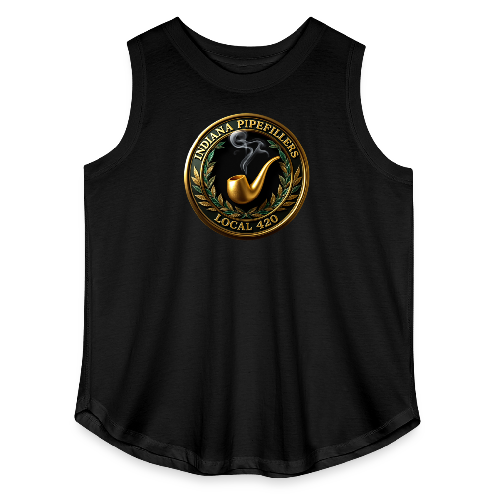 INDIANA PIPEFILLERS LOCAL 420 F/B DESIGN Women's Curvy Relaxed Tank Top - black