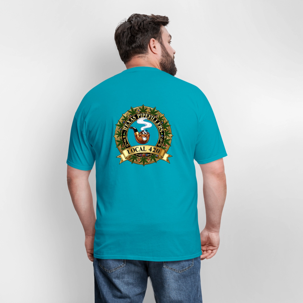 TEXAS PIPEFILLERS LOCAL 420 F/B DESIGN Men's T-Shirt - turquoise