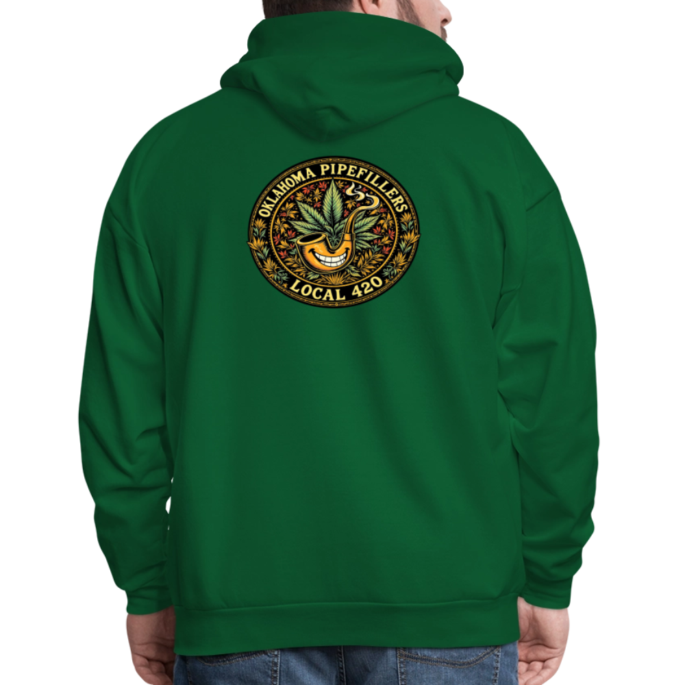 OKLAHOMA PIPEFILLERS LOCAL 420  F/B DESIGNS Men's Hoodie - forest green