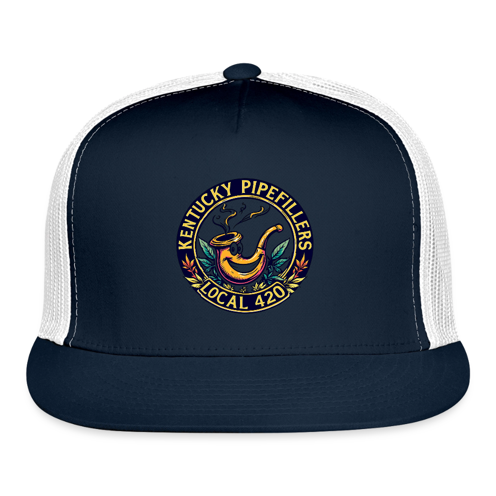 KENTUCK YPIPEFILLERS LOCAL 420 Trucker Hat - navy/white