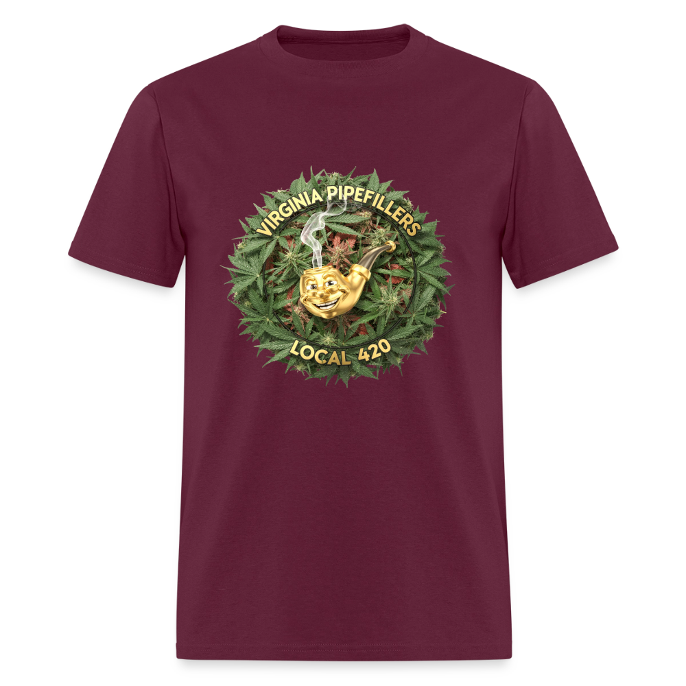 VIRGINIA PIPEFILLERS LOCAL 420 F/B DESIGN Men's T-Shirt - burgundy