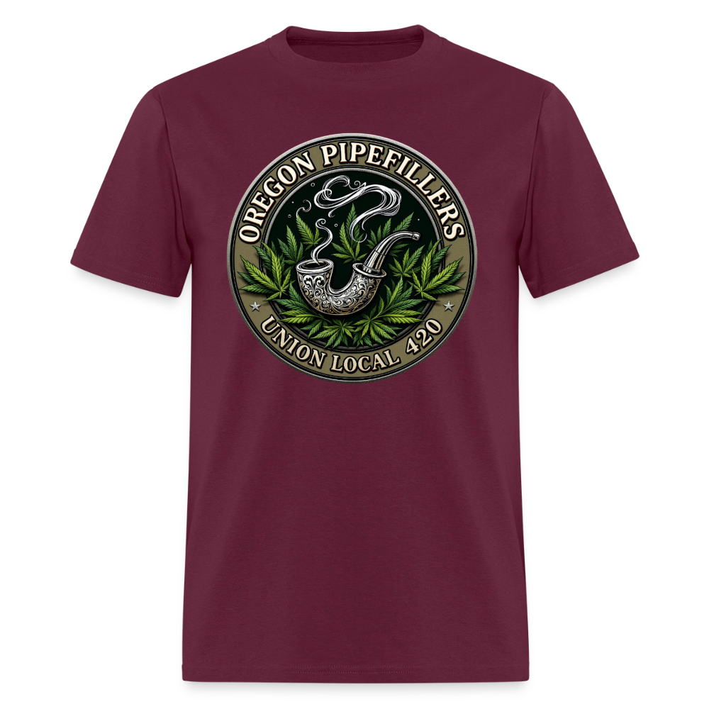 OREGON PIPEFILLERS LOCAL 420 Men's T-Shirt - burgundy