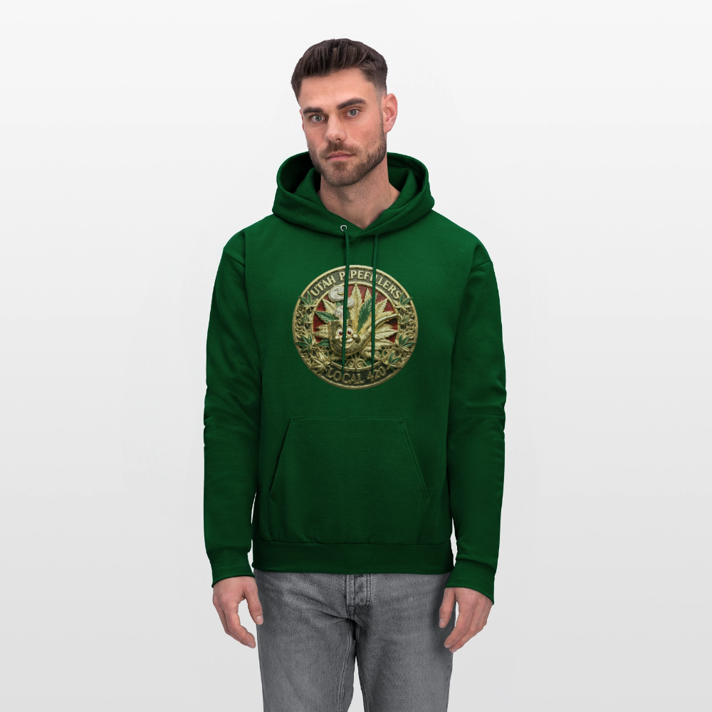 UTAH PIPEFILLERS LOCAL 420 F/B DESIGN Men's Hoodie - forest green
