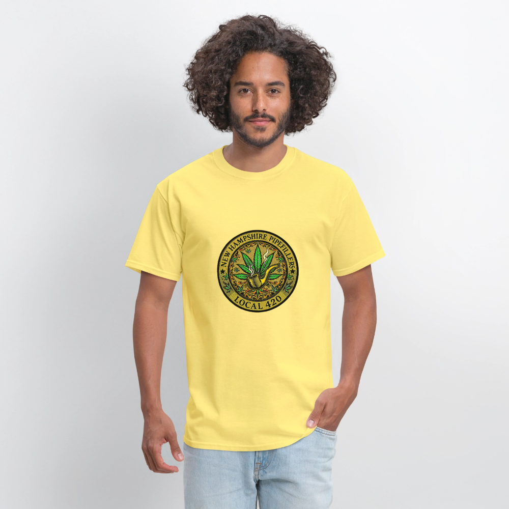 NEW HAMSHIRE PIPEFILLERS LOCAL 420 Men's T-Shirt - cornsilk