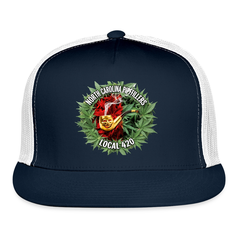 NORTH CAROLINA PIPEFILLERS LOCAL 420 Trucker Hat - navy/white