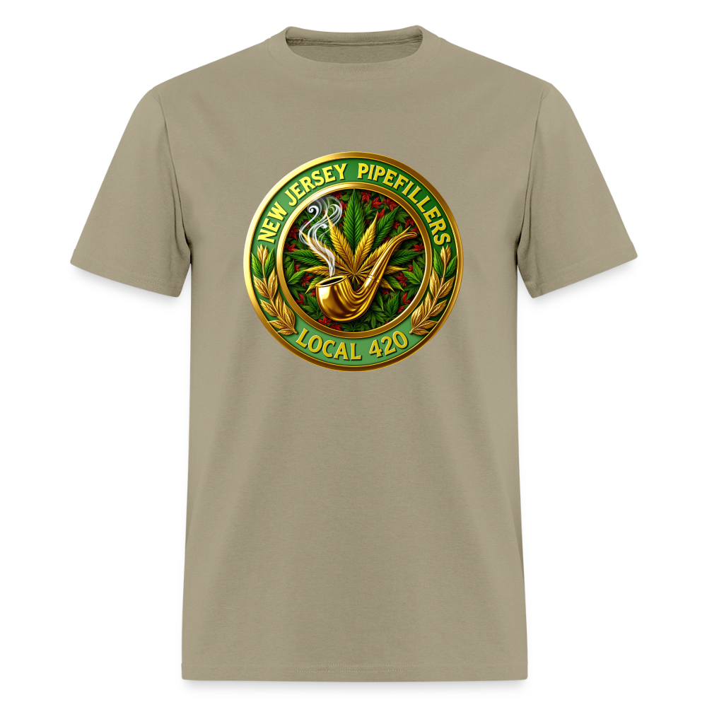 NEW JERSEY PIPEFILLERS LOCAL 420 Men's T-Shirt - khaki