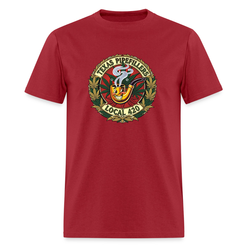 TEXAS PIPEFILLERS LOCAL 420 F.B DESIGN Men's T-Shirt - true red
