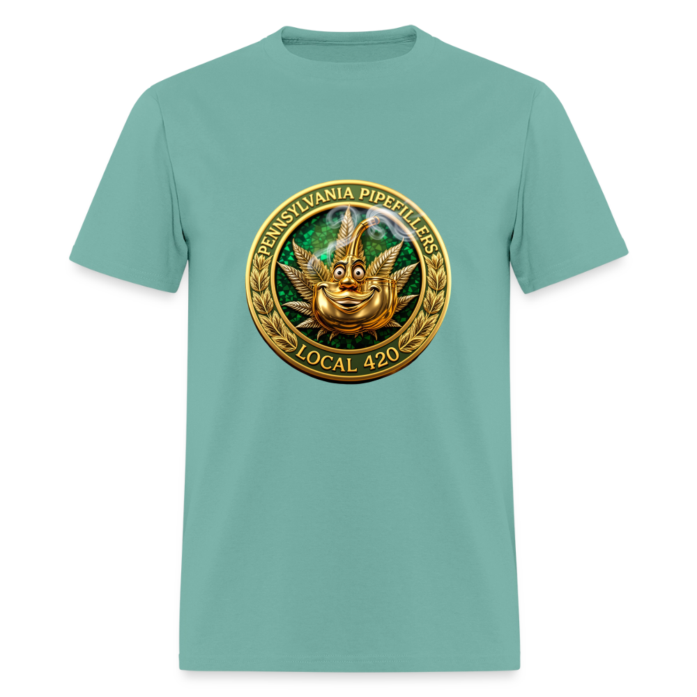 PENNSYLVANIA  PIPEFILLERS LOCAL 420 Men's T-Shirt - aquatic