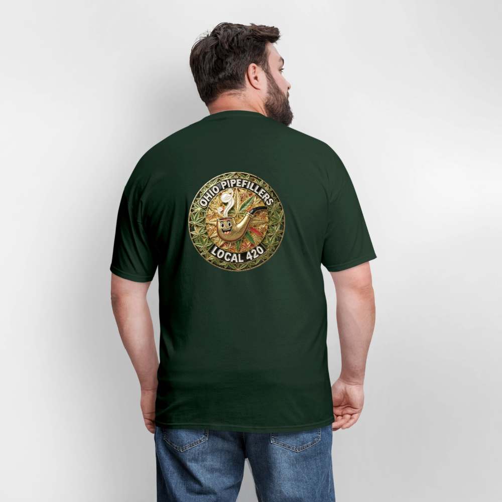 OHIO PIPEFILLERS LOCAL 420  F/B DESIGNS Men's T-Shirt - forest green