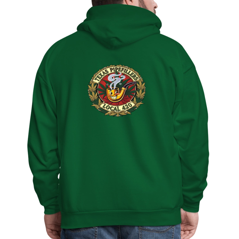 TEXAS PIPEFILLERS LOCAL 420 F.B DESIGN Men's Hoodie - forest green