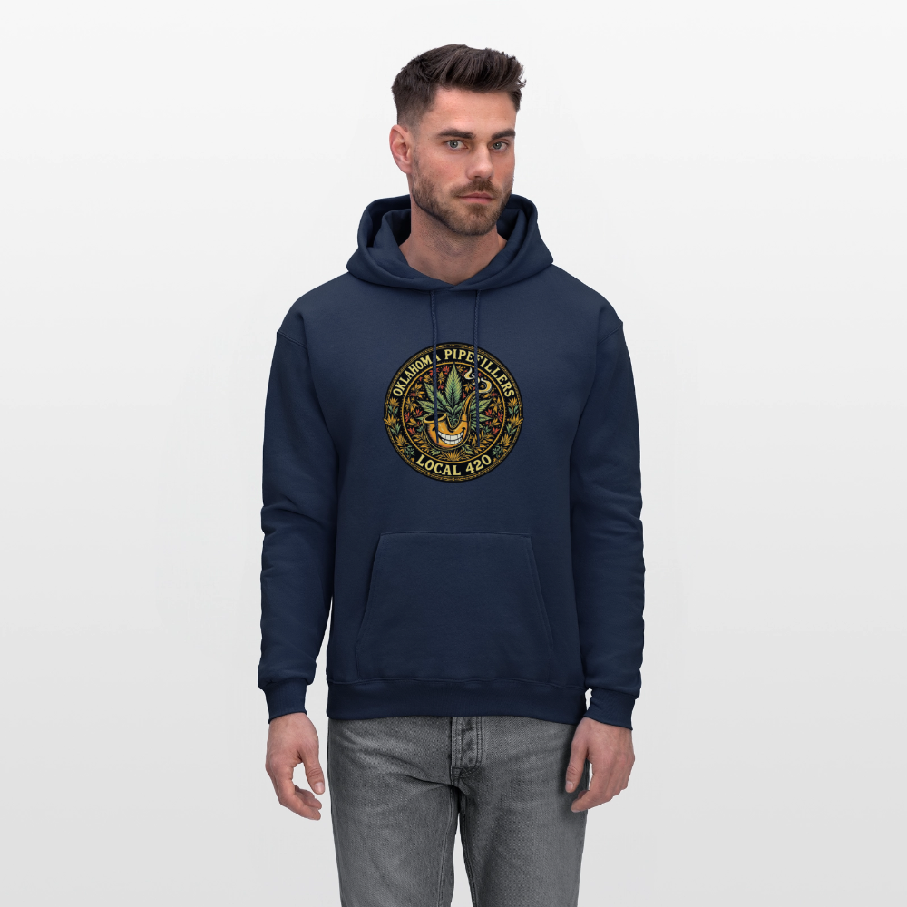 OKLAHOMA PIPEFILLERS LOCAL 420  Men's Hoodie - navy