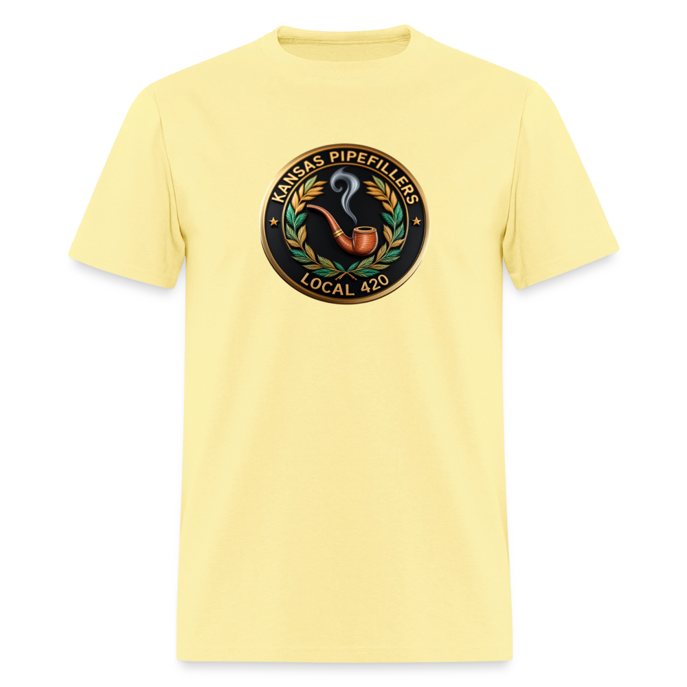 KANSAS PIPEFILLERS LOCAL 420 Men's T-Shirt - cornsilk