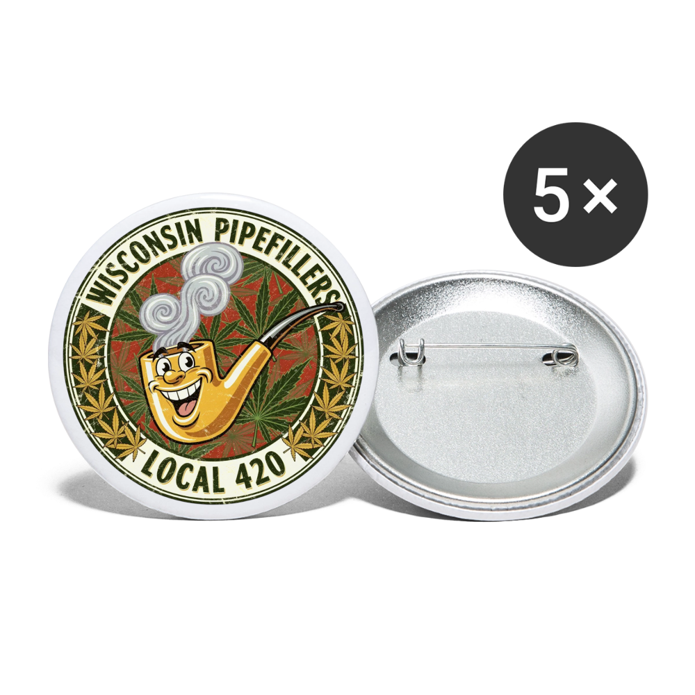 WISCONSIN PIPEFILLERS LOCL 420 Union Buttons small 1'' (5-pack) - white