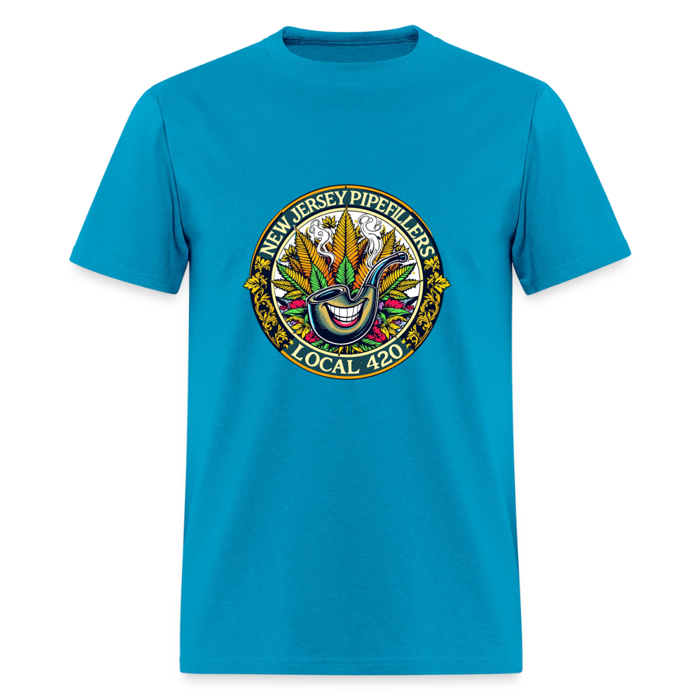 NEW JERSEY PIPEFILLERS LOCAL 420  Men's T-Shirt - turquoise