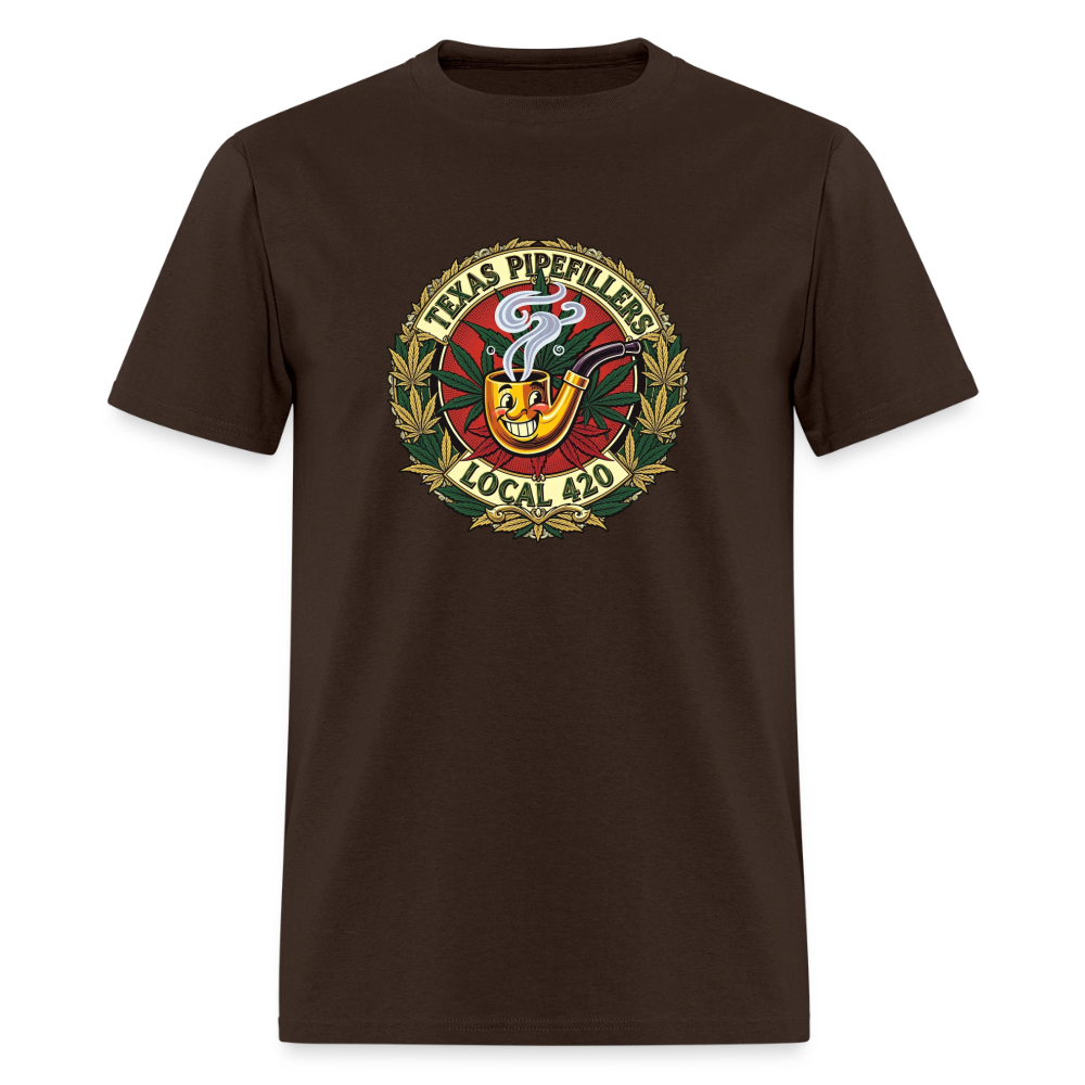 TEXAS PIPEFILLERS LOCAL 420 F.B DESIGN Men's T-Shirt - brown