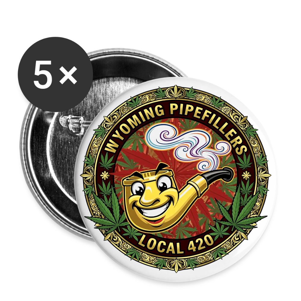 WYOMING PIPEFILLERS LOCAL 420 Union Buttons small 1'' (5-pack) 3 - white