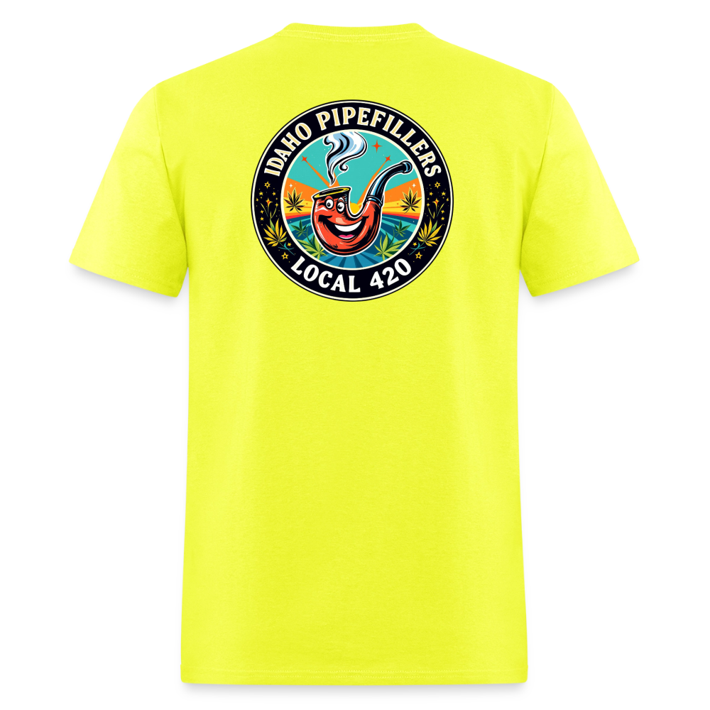 IDAHO PIPEFILLERS LOCAL 420 F/B DESIGN Men's T-Shirt - safety green