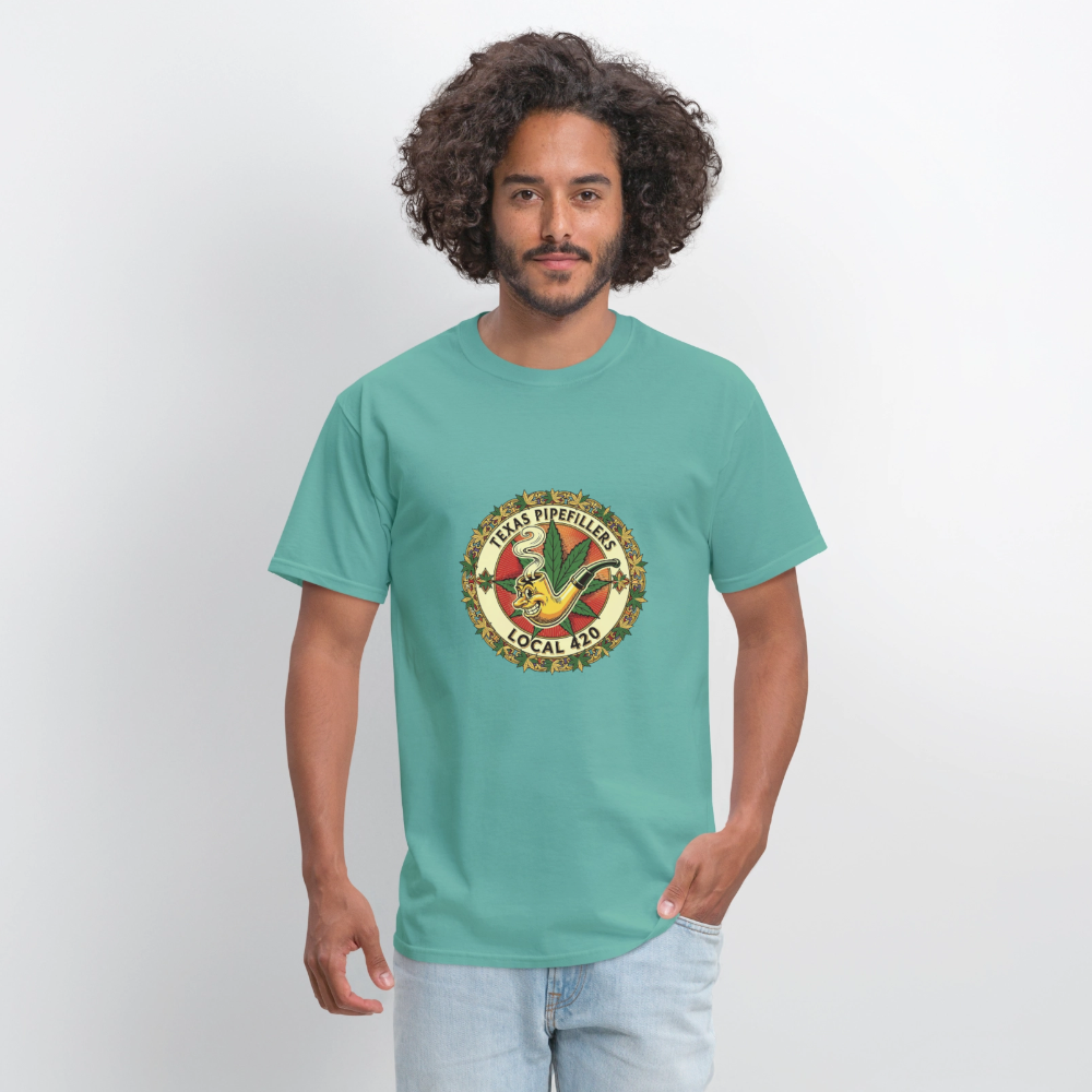 TEXAS PIPEFILLERS LOCAL 420 Men's T-Shirt - aquatic