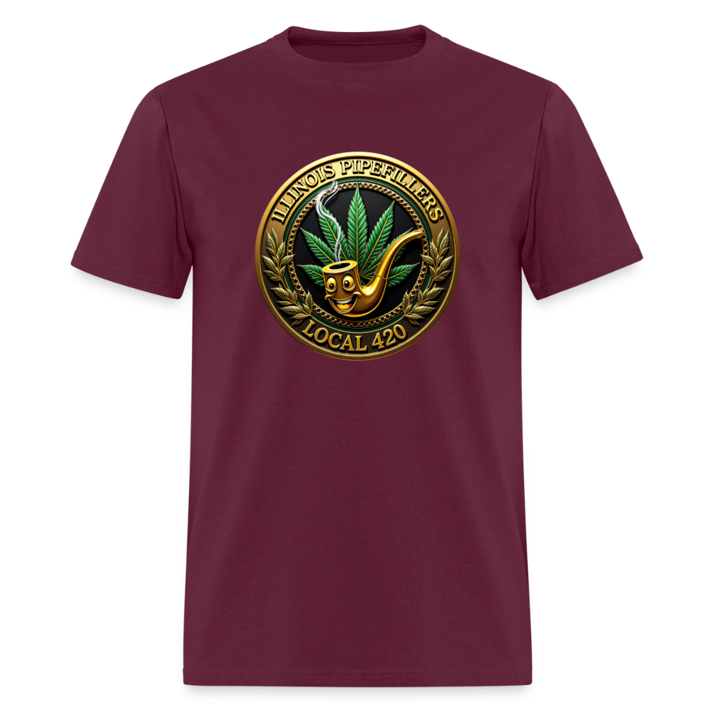 ILLINOIS PIPEFILLERS LOCAL 420 Men's T-Shirt | - burgundy