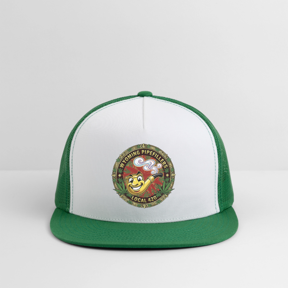 WYOMING PIPEFILLERS LOCAL 420 Trucker Hat - white/kelly green