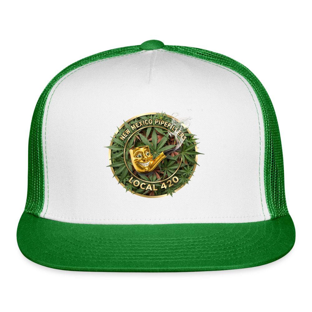NEW MEXICO PIPEFILLERS LOCAL 420 Trucker Hat - white/kelly green