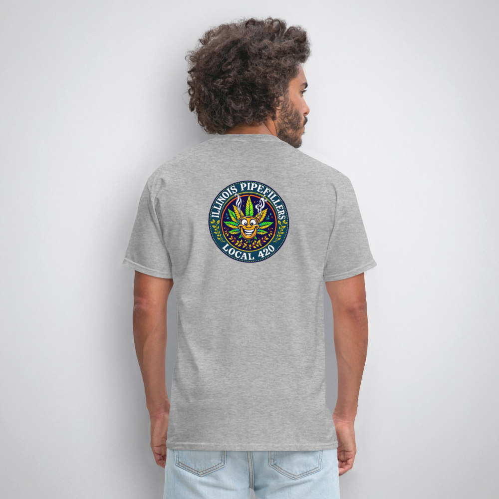 ILLINOIS PIPEFILLERS LOCAL 420 F/B DESIGN Men's T-Shirt - heather gray