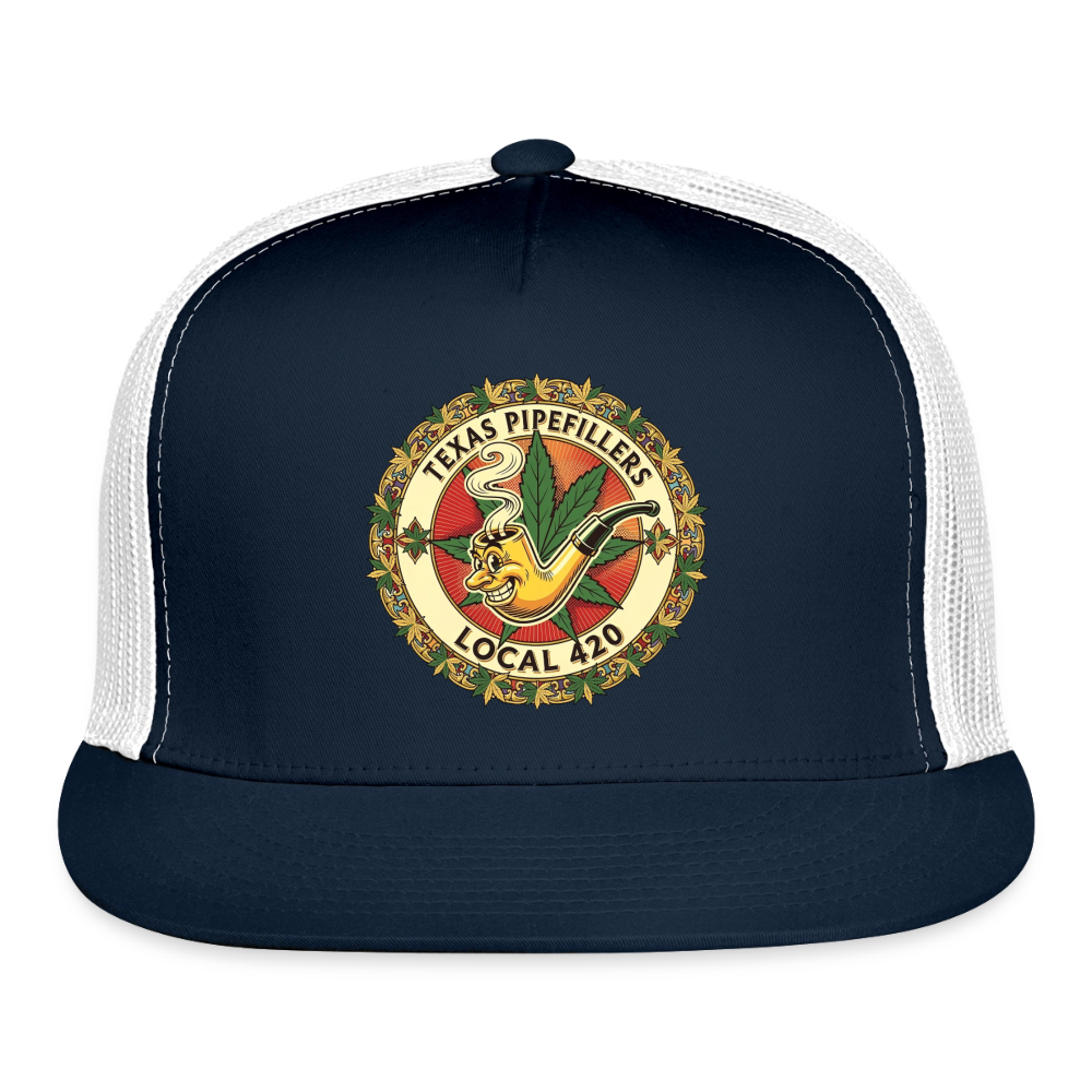 TEXAS PIPEFILLERS LOCAL 420 Trucker Hat - navy/white