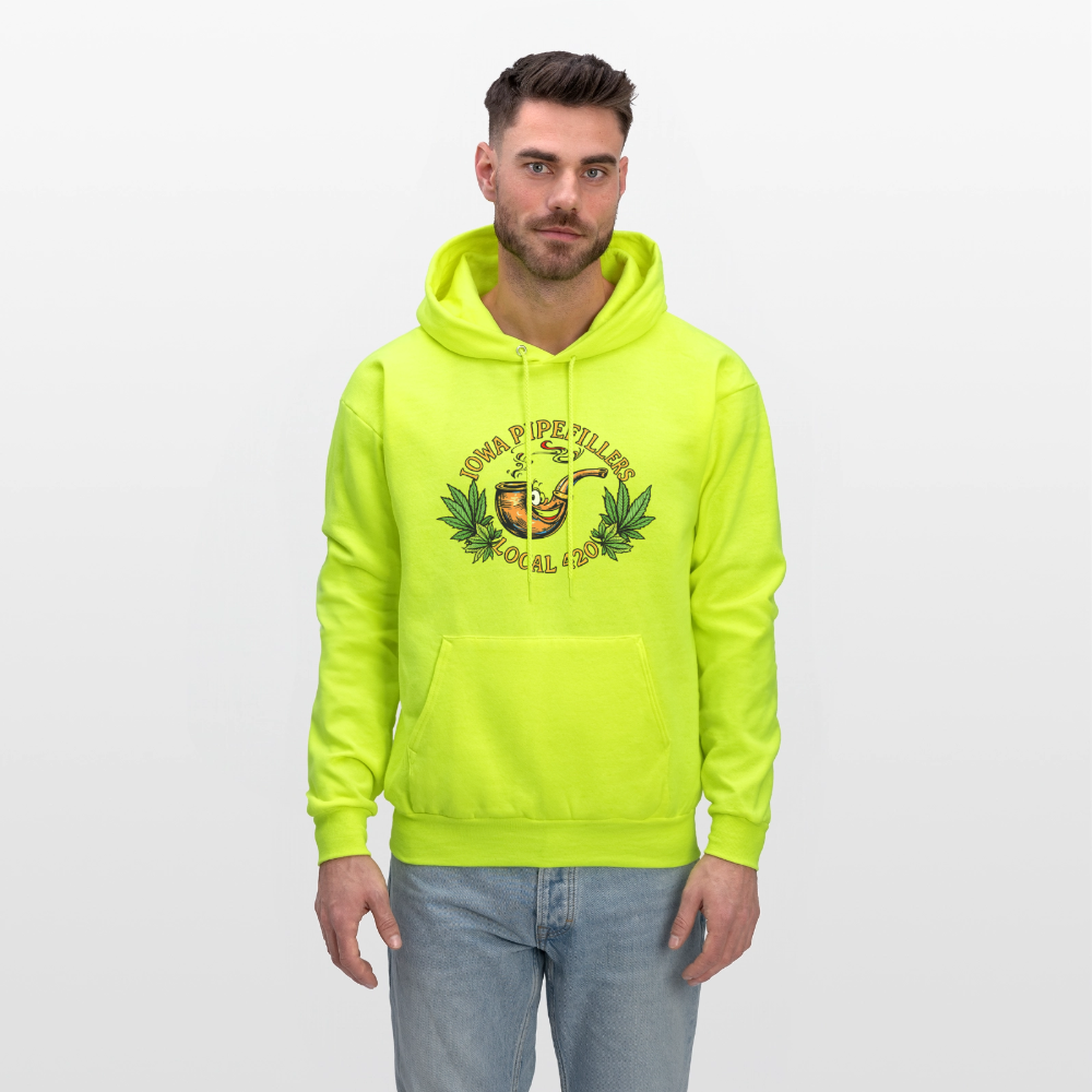 IOWA PIPEFILLERS LOCAL 420 F/B DESIGN Men's Hoodie - safety green