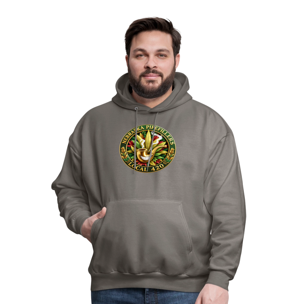 NEBRASKA PIPEFILLERS LOCAL 420 F/B DESIGNS Men's Hoodie - asphalt gray