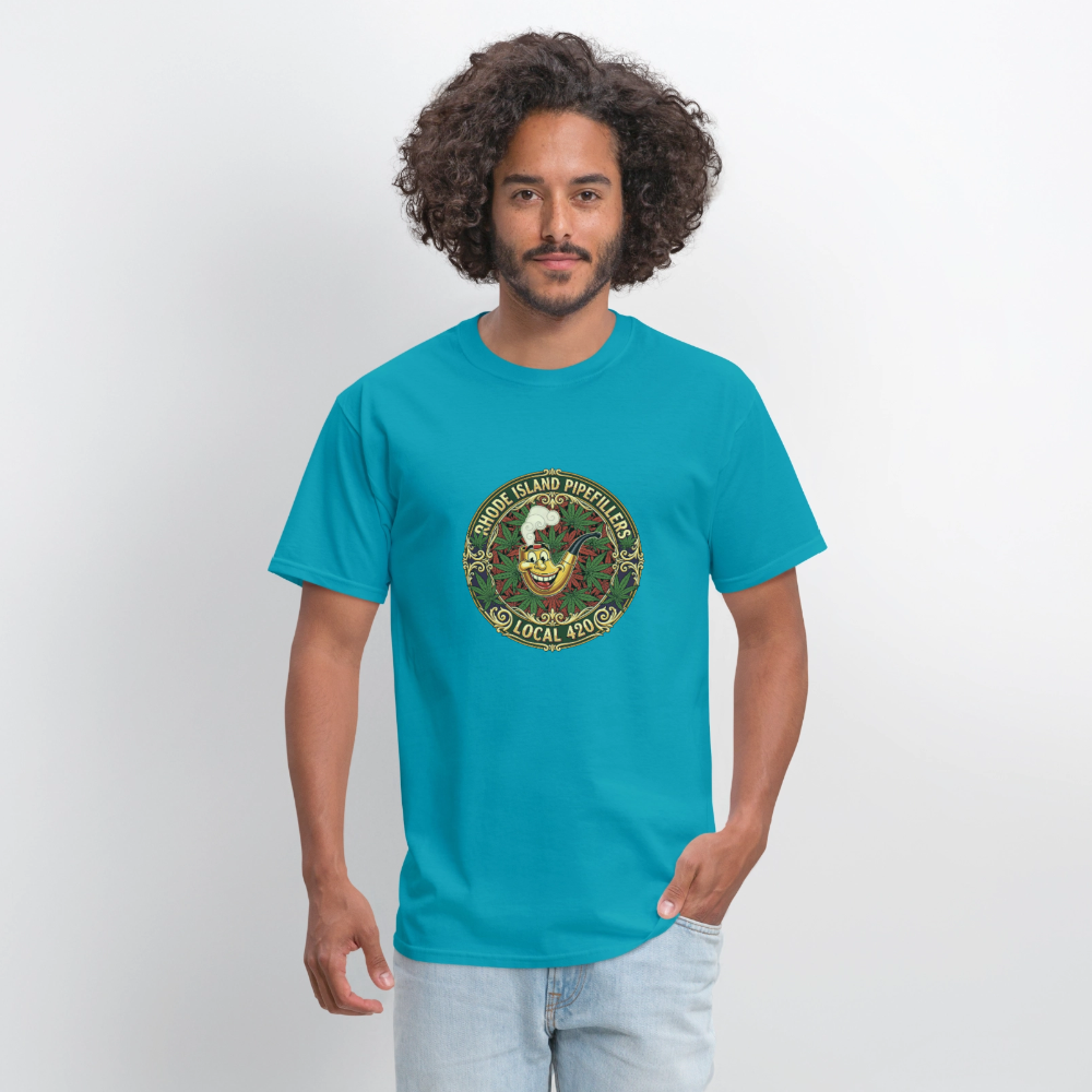 TEXAS PIPEFILLERS LOCAL 420 Men's T-Shirt - turquoise