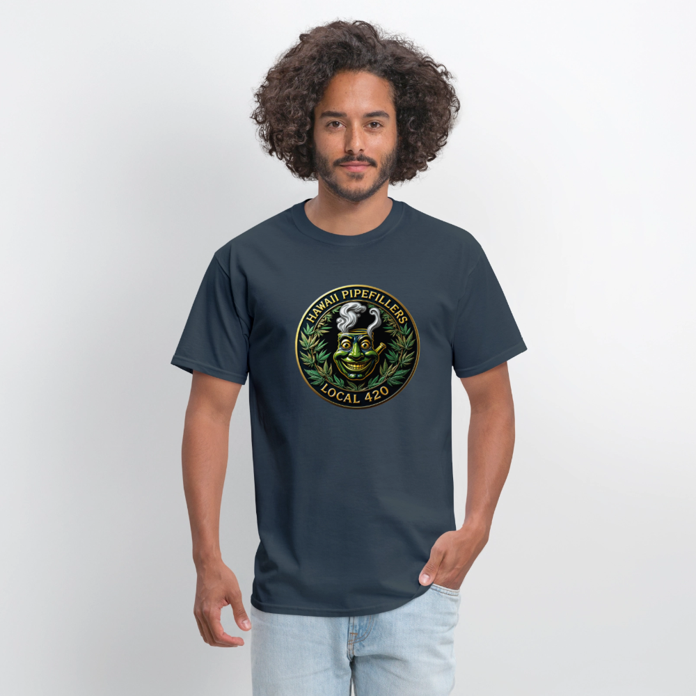HAWAII PIPEFILLERS LOCAL 420 F/B DESIGN  Men's T-Shirt -  blue dusk