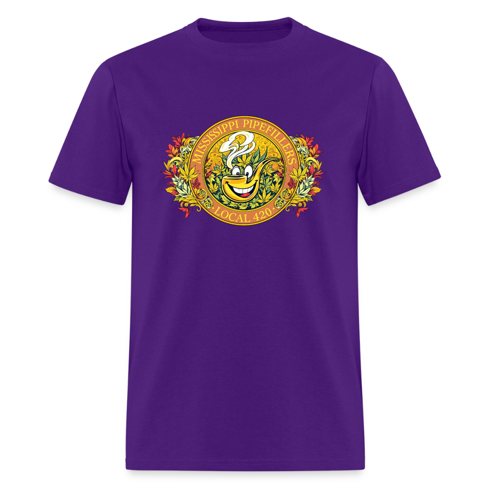 MISSISSIPPI PIPEFILLERS LOCAL 420 F/B DESIGNS Men's T-Shirt - purple