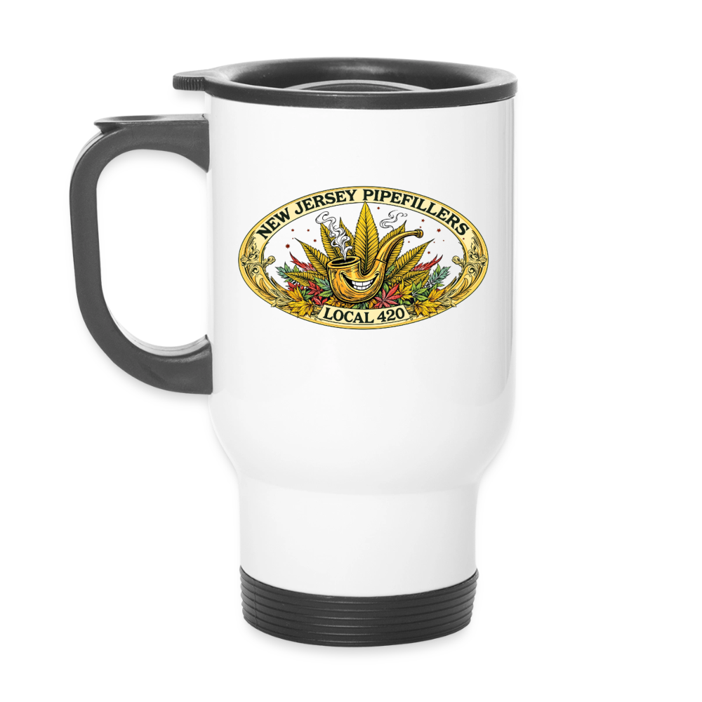 NEW JERSEY PIPEFILLERS LOCAL 420 14oz Travel Travel Mug - white