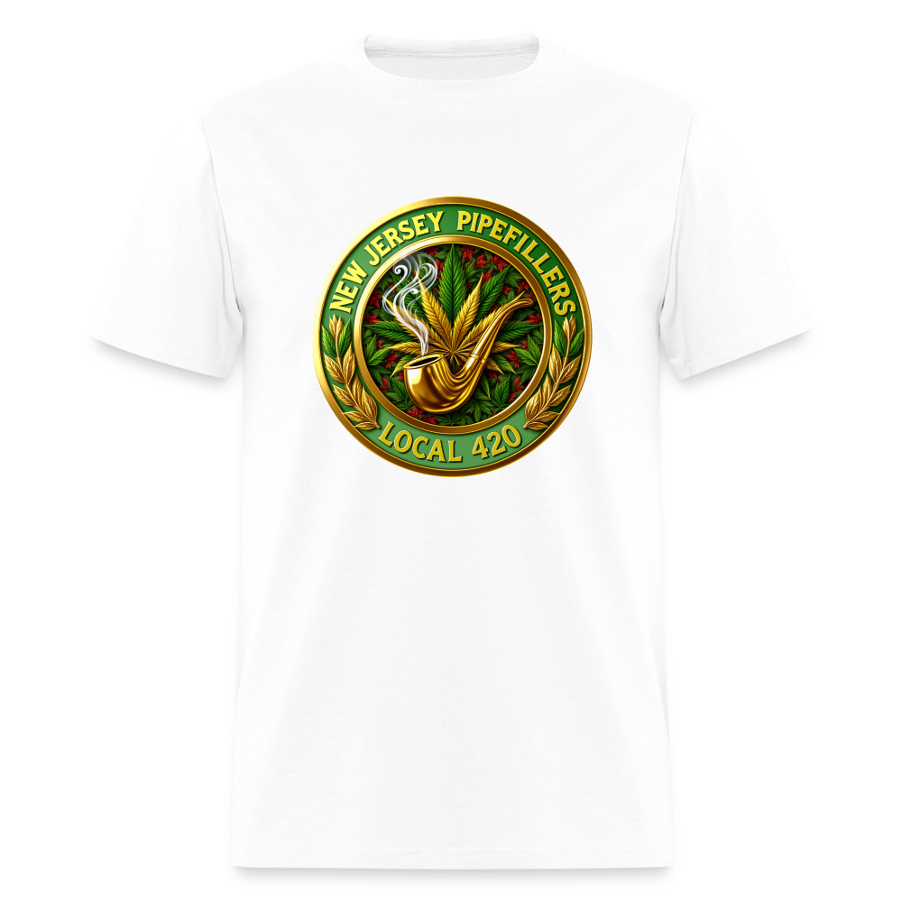 NEW JERSEY PIPEFILLERS LOCAL 420 F/B DESIGN Men's T-Shirt - white