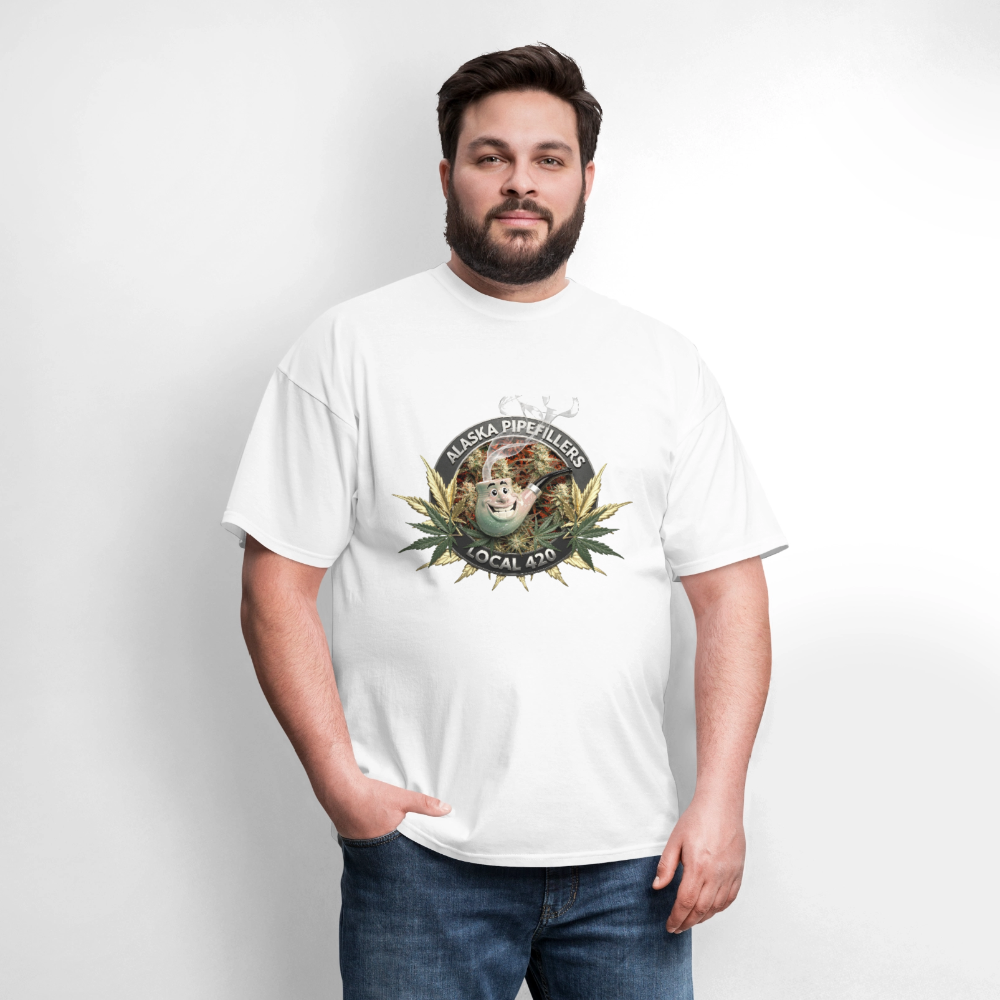 ALASKA PIPEFILLERS LOCAL 420 F/B DESIGN Men's T-Shirt - white
