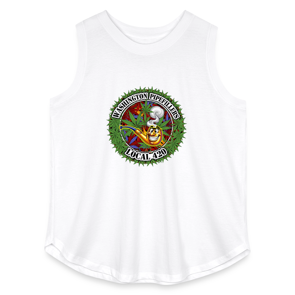 WASHINGTON PIPEFILLERS LOCAL 420 F/B DESIGN Women's Curvy Relaxed Tank Top - white