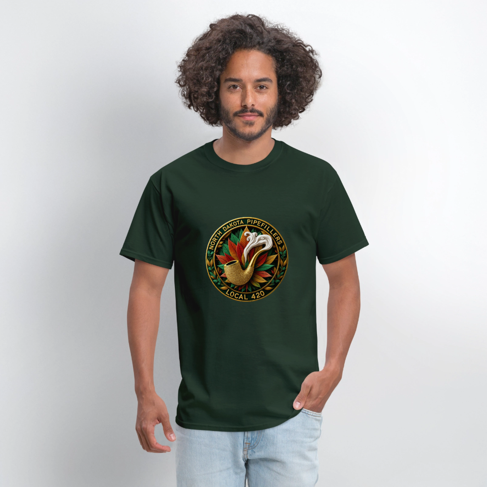 NORTH DAKOTA PIPEFILLERS LOCAL 420 F/B DESIGNS Men's T-Shirt - forest green