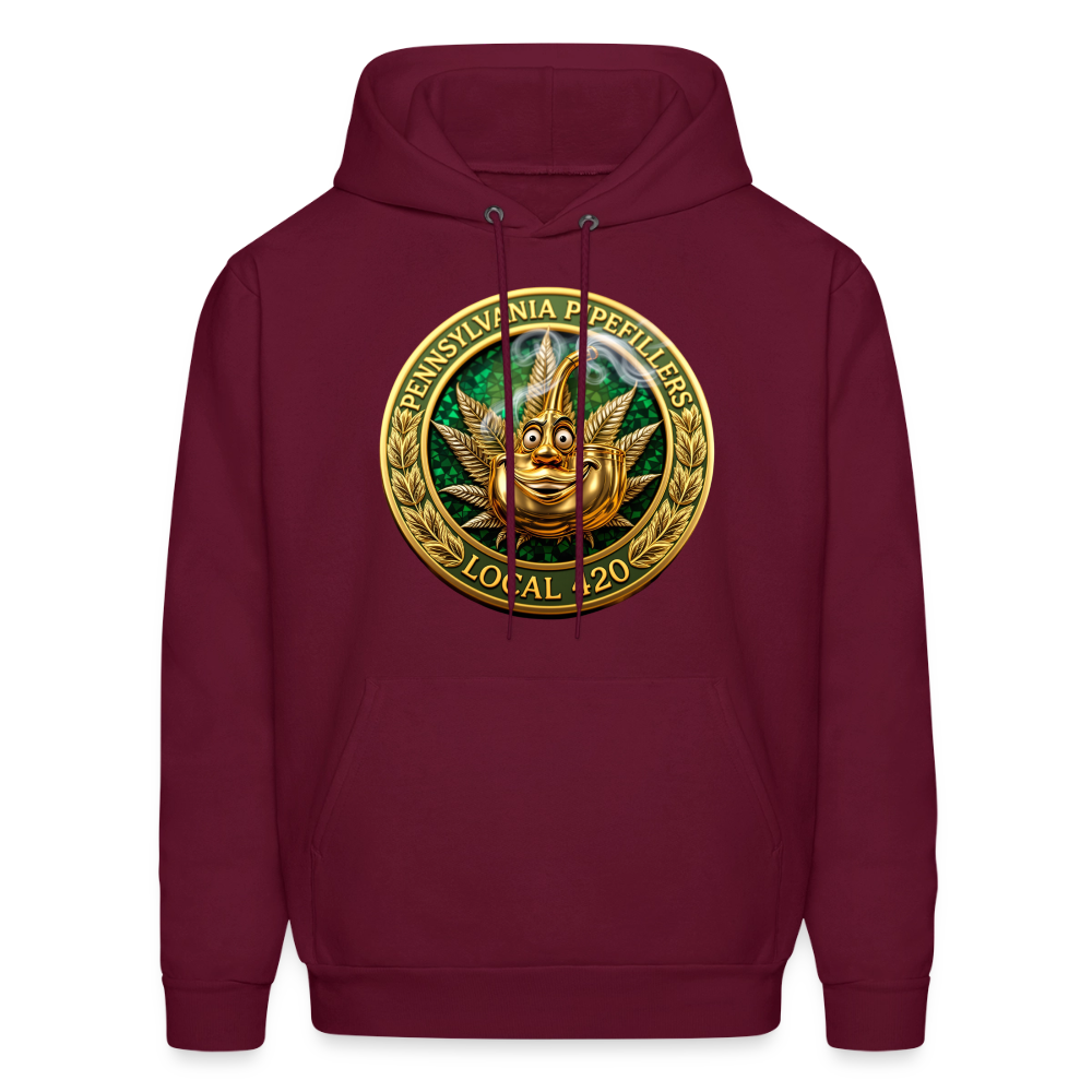 PENNSYLVANIA PIPEFILLERS LOCAL 420 F/B DESIGNS Men's Hoodie - burgundy