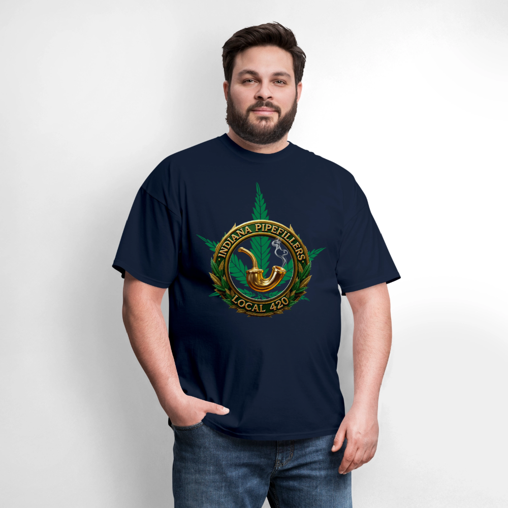INDIANA PIPEFILLERS LOCAL 420 Men's T-Shirt - navy