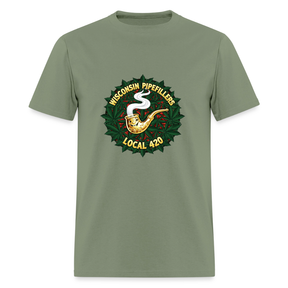 WISCONSIN PIPEFILLERS LOCAL 420 Men's T-Shirt - military green