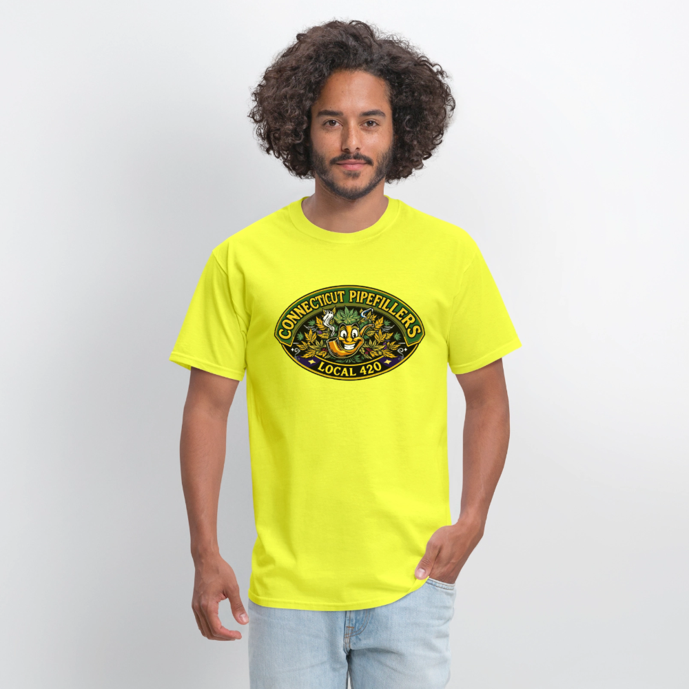 CONNECTICUT PIPEFILLERD LOCAL 420Men's T-Shirt - safety green
