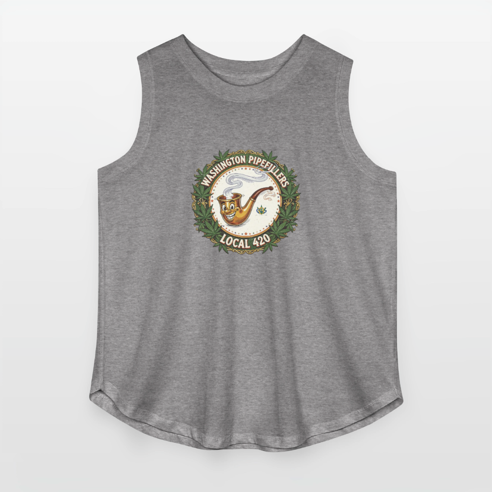 WASHINGTON PIPEFILLERS LOCAL 420 Women's Curvy Relaxed Tank Top - granite heather 