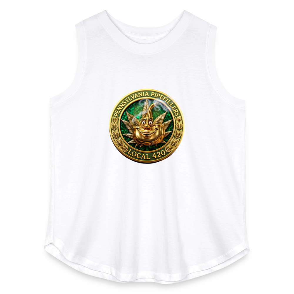 PENNSYLVANIA PIPEFILLERS LOCAL 420 F/B DESIGNS Women's Curvy Relaxed Tank Top - white